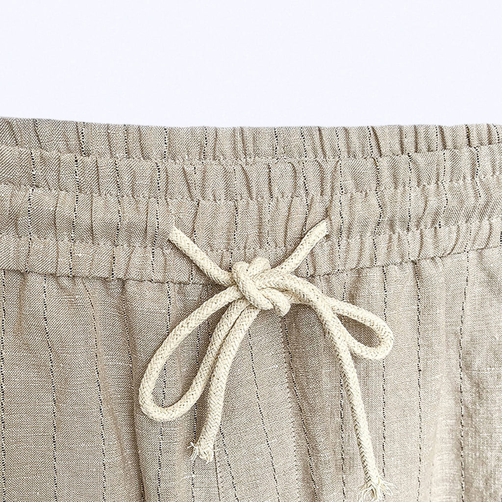 Calça de Linho Listrada Newport