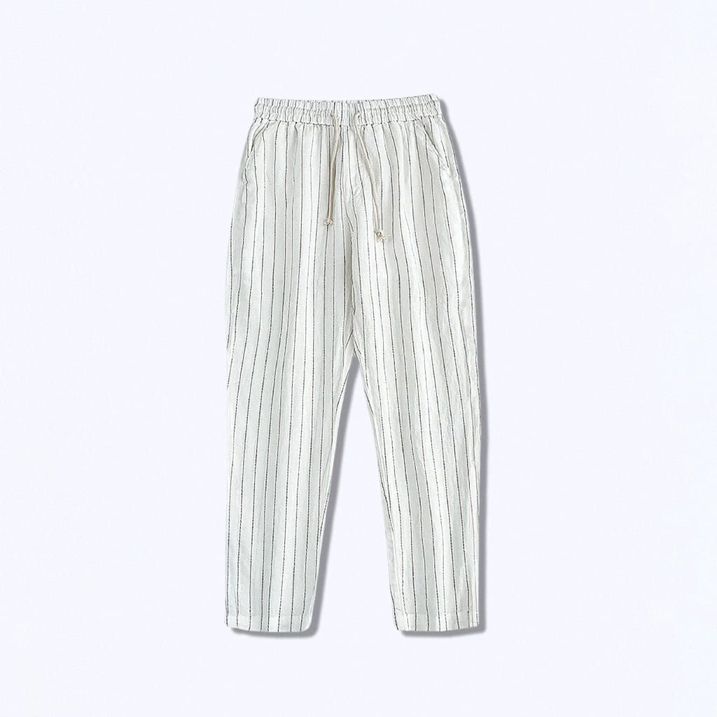 Calça de Linho Listrada Newport