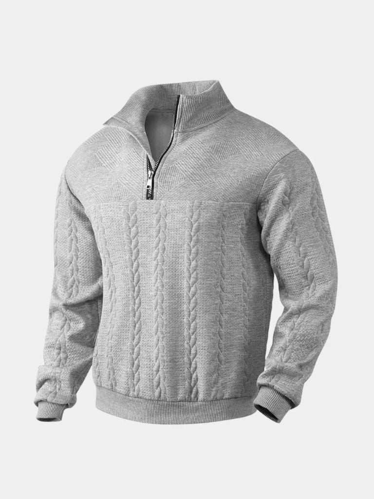 Essential Henley Quarter Zip Pullover - Cross & Crown