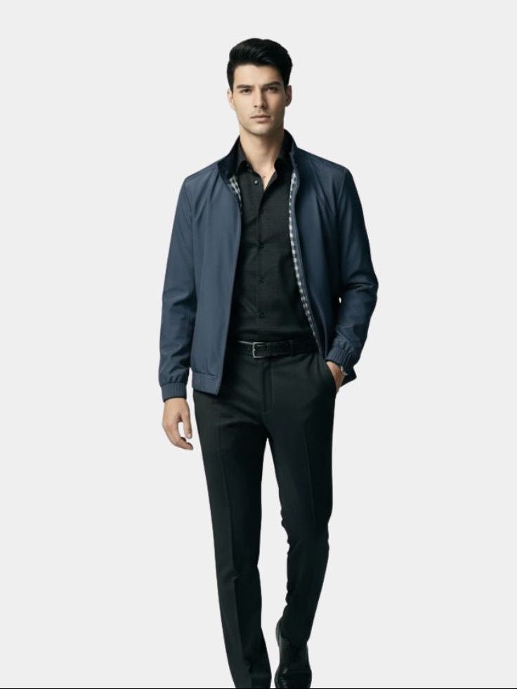 Casual Solid Bomber Jacket - Cross & Crown