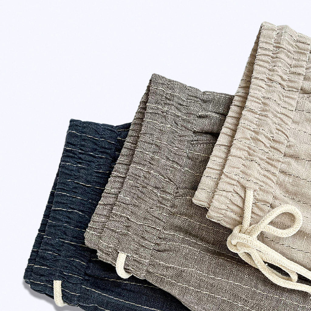 Calça de Linho Listrada Newport