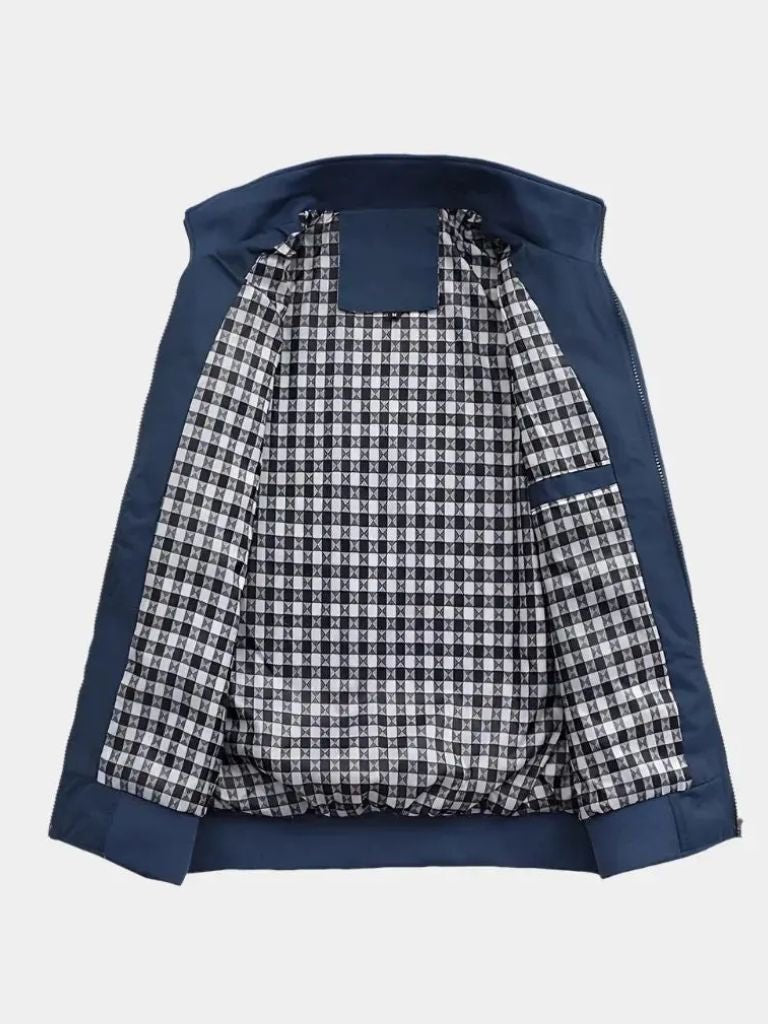 Casual Solid Bomber Jacket - Cross & Crown